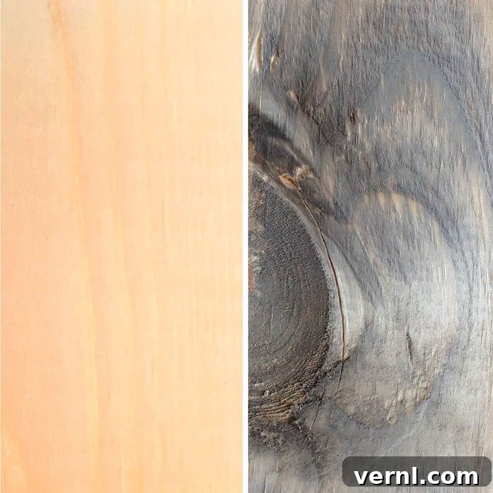 Before And After Pine And Iron Vinegar