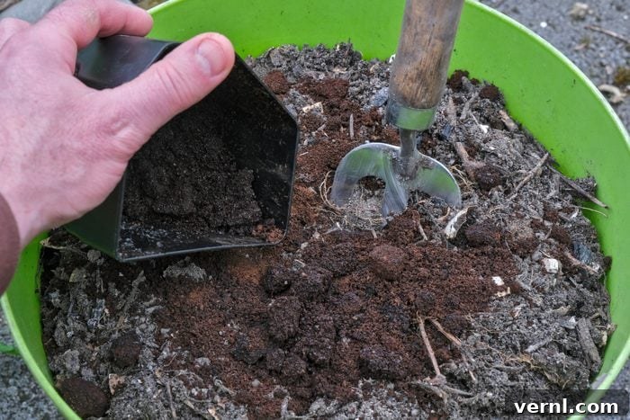 The Coffee Ground Advantage: Cultivating Thriving Plants 2 Coffee grounds poured into a flowerpot to prepare the soil for cultivation.