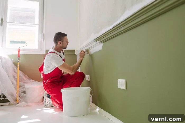 The Real Reason To Avoid Semi Gloss Paint 3 A professional house painter's painting an apartment