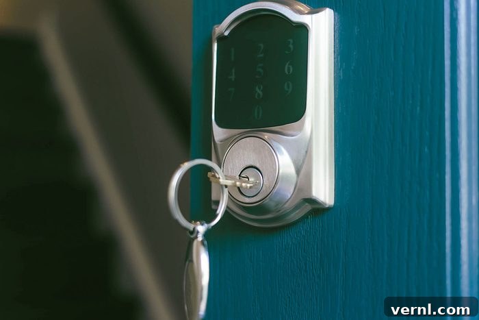 Emergency Entry When Smart Locks Fail 3 Close-up of house key in lock of open front door