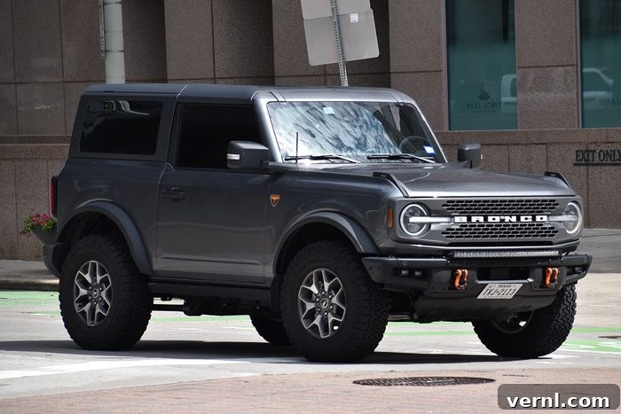 Could Your Ford Be One of 2,000 With Faulty Child Locks 2 A striking image of a gray 2024 Ford Bronco Sport SUV, parked in a scenic outdoor setting, emphasizing its robust design.