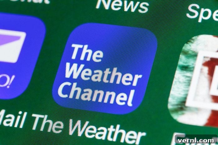 The buttons of the weather forecast App