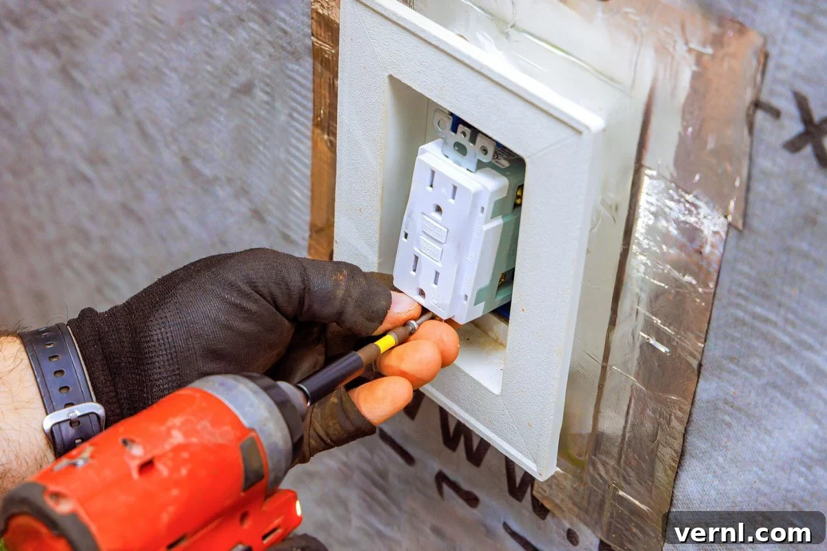 Before You Install: New Kitchen Appliances for Your Old House 2 Electrician Installing An Outlet In Residential Home
