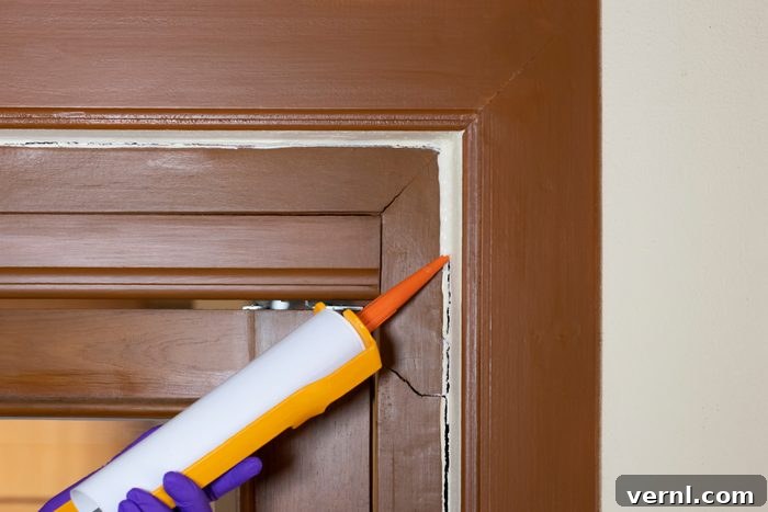 Winterize Your Storm Door for Energy Savings 2 hand using glue gun