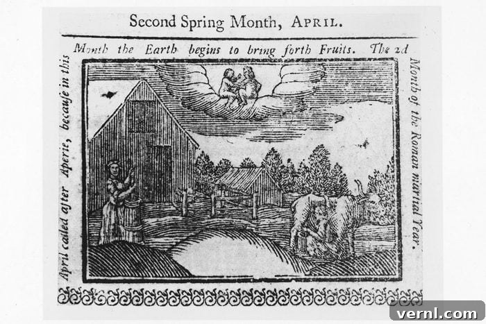 The Farmer's Almanac: Science or Superstition? 2 An Engraving from a Almanac for 1761 showing Farmers in the Field in the Month of April published circa 1760