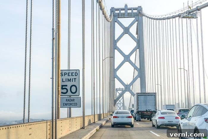 The Dubious Science of Speed Limits 2 Traffic on a bridge with a speed limit of 50 and radar enforced
