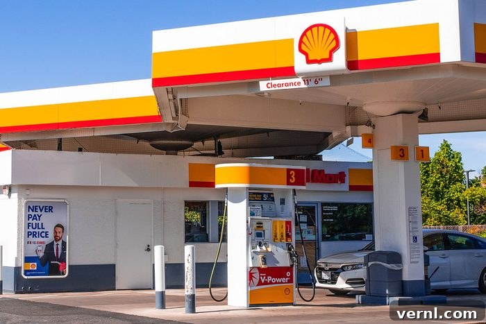 Gas Rewards Programs That Deliver Real Savings at the Pump 2 Shell gas station with clear blue sky, showing the iconic Shell logo and pumps, ready for customers to fill up their tanks and earn rewards.
