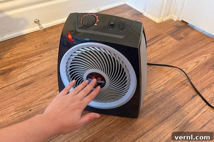 Vornado Space Heater: Our Top Pick for Portable Warmth 2 Vornado MVH Whole Room Heater in action