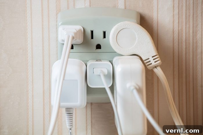 Holiday Safety Blunders to Avoid 2 Electrical socket overloaded on wall
