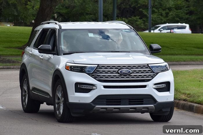 Ford SUV cruising near Herman Park