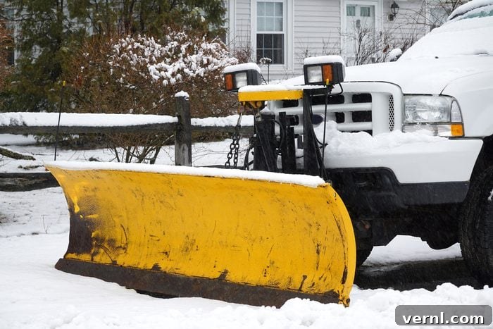 Your Winter Plow Truck: Goldmine or Money Pit 2 close up of snow plow attachment in front of truck