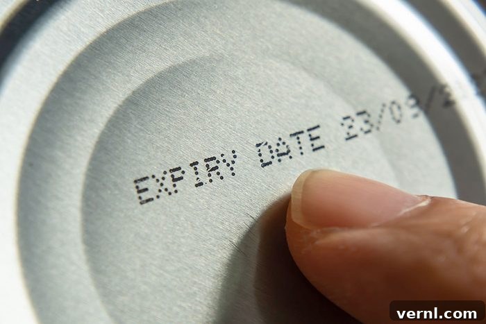 The Expiration Date Myth Unveiling Food Safety Label Secrets 2 Finger pointing at the expiry date on canned food