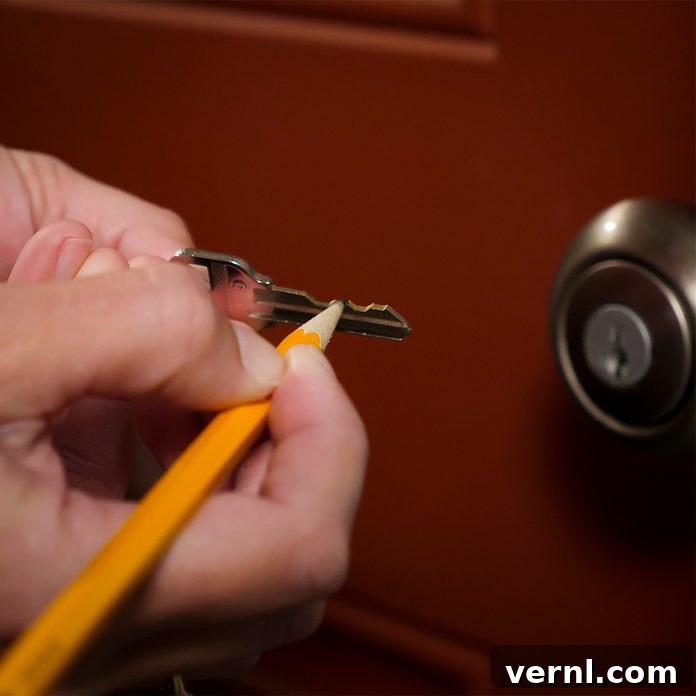 Improvised Lock Lube When You Need It 3 lubricate a lock with a pencil