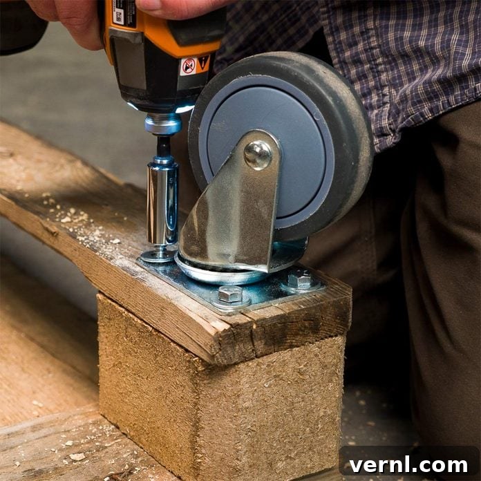 DIY Pallet Dolly Project 3 Step-by-Step: Adding Casters to a Wooden Pallet