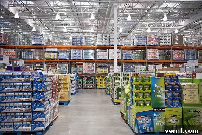 Is Shopping at Costco or BJs Really Cheaper The Truth About Wholesale Savings Is a Warehouse Club Membership Actually Worth It? 2 Interior of Costco wholesale shopping club retail store.