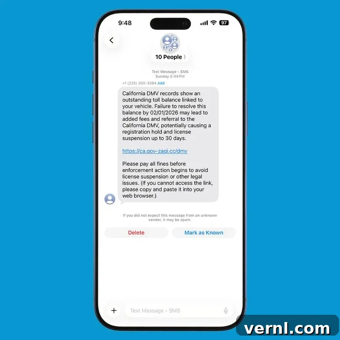 Latest DMV Text Scam: How to Stay Safe 2 DMV Group Text Scam Example