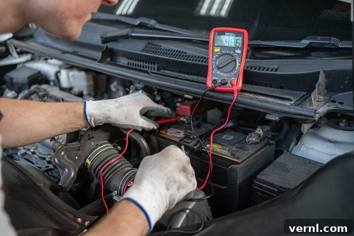 Akünüz Sık Sık Bitiyorsa İşte Sebebi 2 Cropped shot of car mechanic checking voltage on a car battery