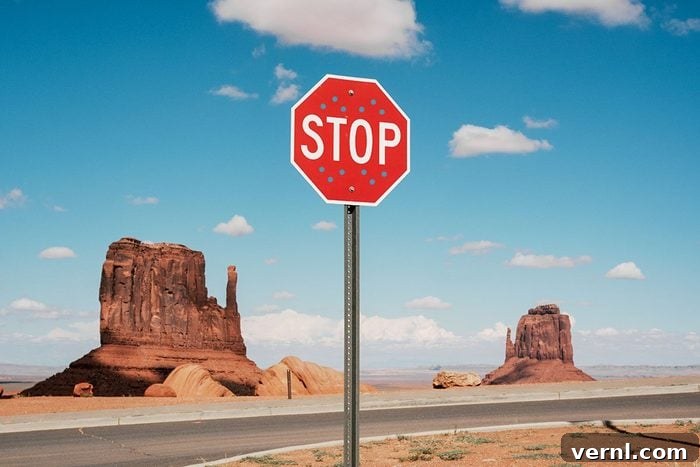 Why Some Stop Signs Have Holes — What Drivers Need to Know 2 Monument Valley desert landscape with stop sign