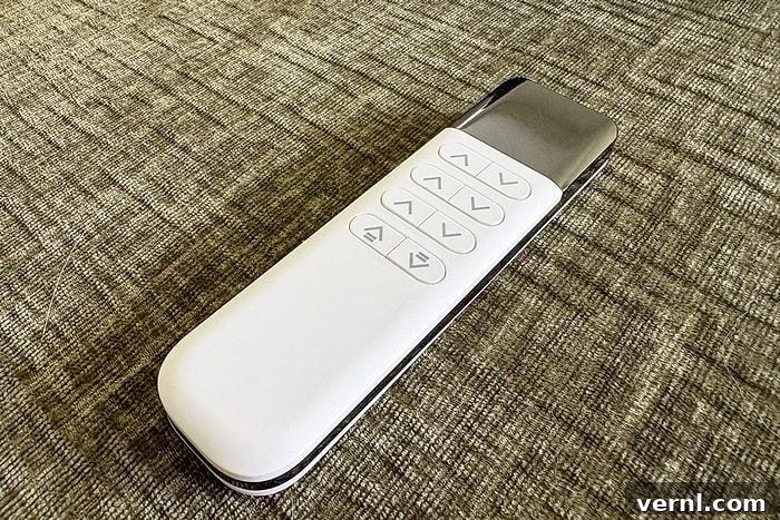 close up of Povison Aurora Power Sleeper Sofa remote