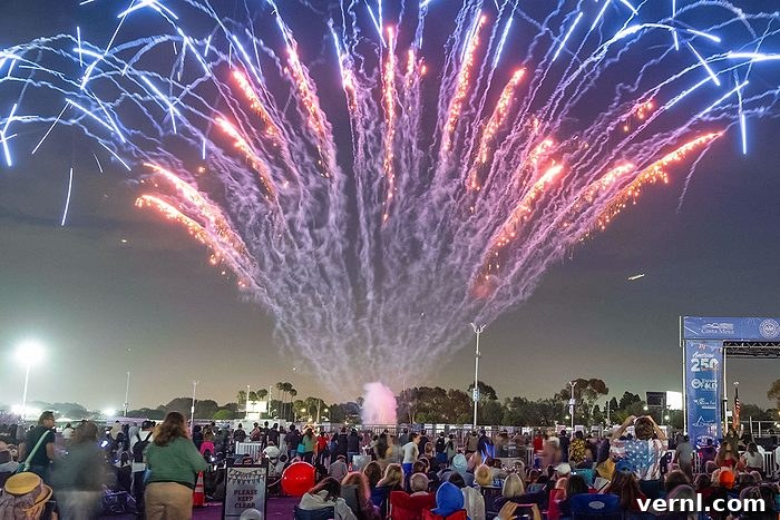 Summer Firework Safety: Tips to Stay Safe All Season 2 Fireworks explode over the OC Fair Event Center in Costa Mesa during the annual city-sponsored Independence Day Community