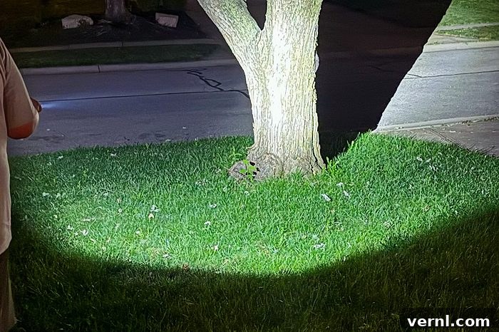 Olight Arkpro Ultra flashlight brightness test at night