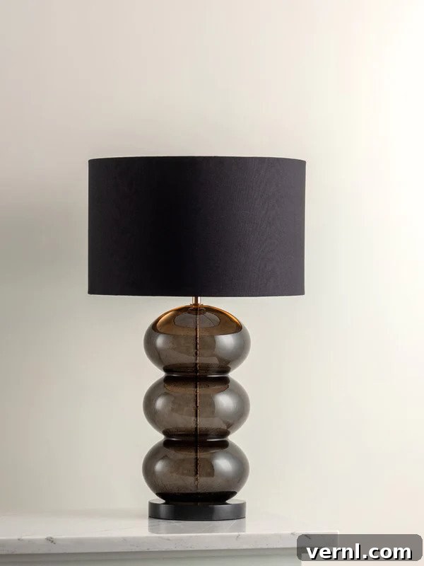 10 Elegant Glass Table Lamps to Brighten Your Home 3 Smoked glass table lamp