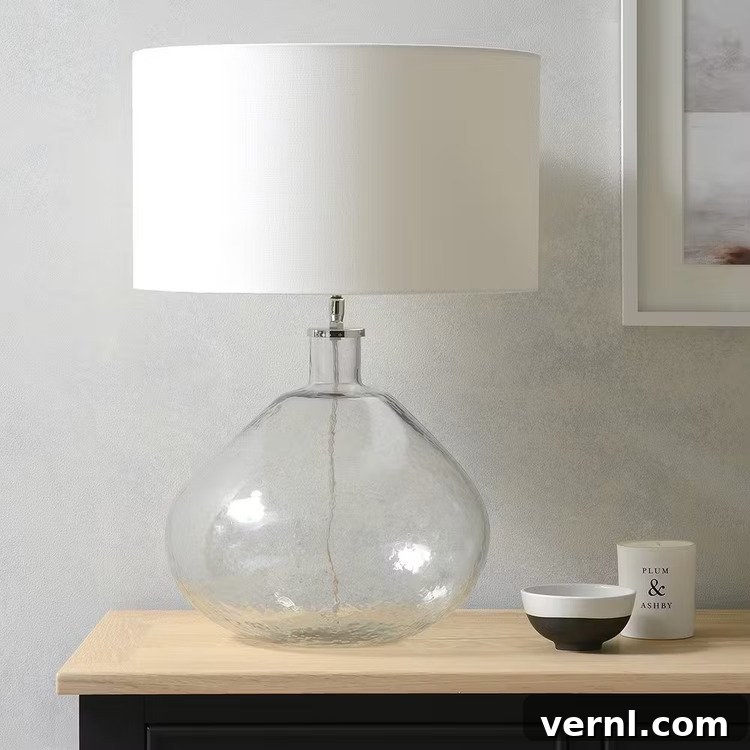 10 Elegant Glass Table Lamps to Brighten Your Home 5 Textured glass table lamp