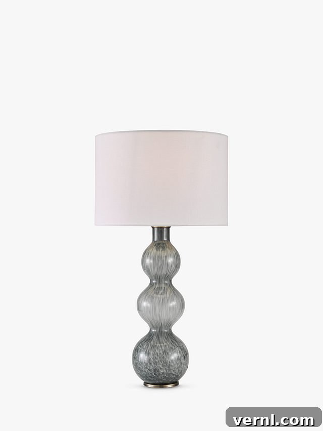 10 Elegant Glass Table Lamps to Brighten Your Home 8 Mottled grey glass table lamp