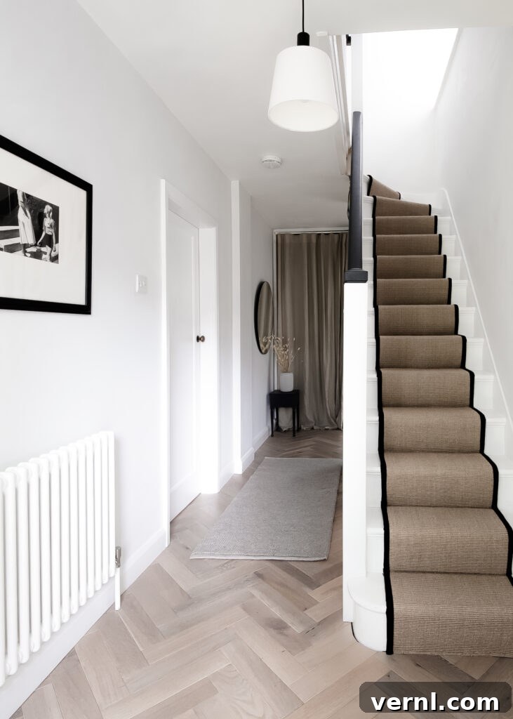 Farrow and Ball Strong White hallway