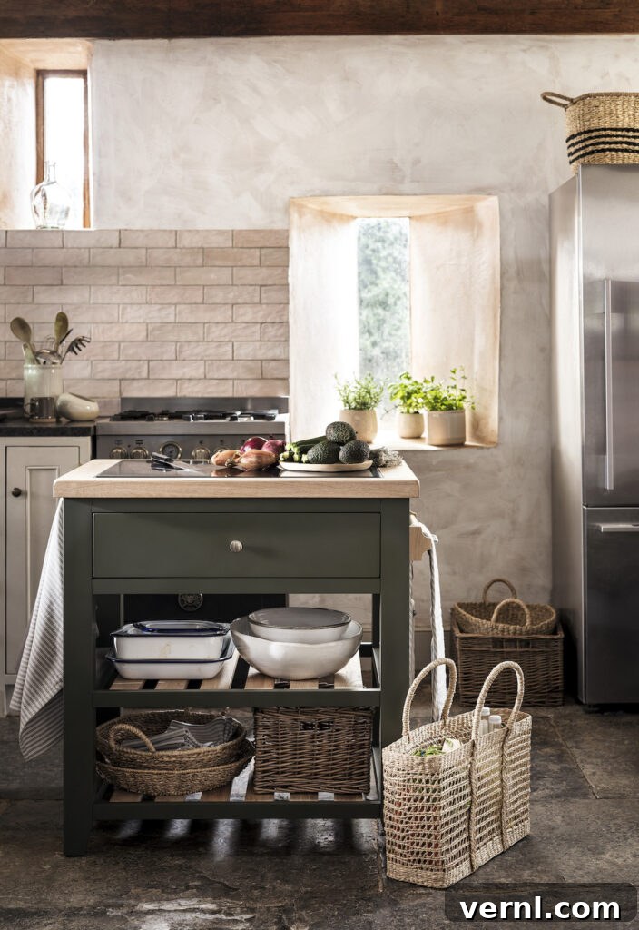 10 Clever Small Kitchen Ideas to Maximize Space and Function 7 Cozy small kitchen with a functional island, natural light, and organized storage solutions.