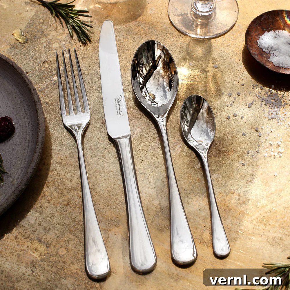 A stylish modern cutlery set, showcasing a refined cutlery sets aesthetic for elevated dining.