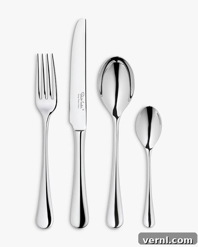 Mirror polished stainless steel cutlery set