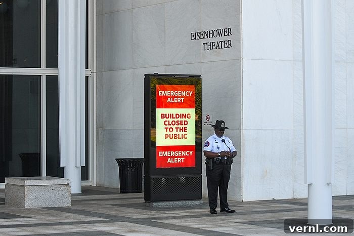 Repair or Demolish? Kennedy Center's 250M Lesson for Homeowners 2 A security officer guards the entrance area at the John F. Kennedy Center for the Performing Arts in Washington