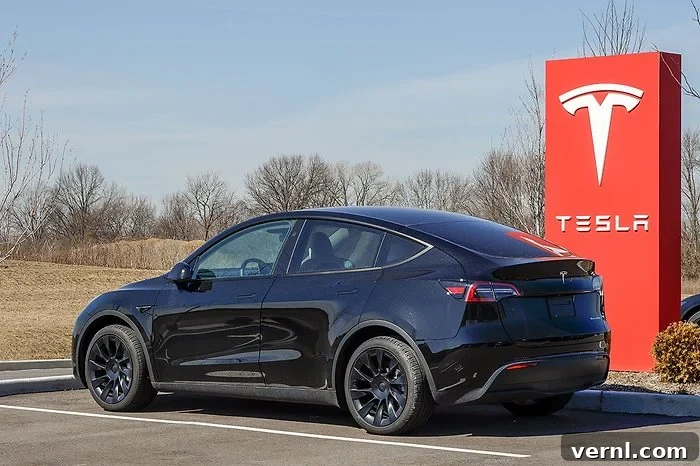 Why the Government Insists on AM Radio in New Cars 2 Tesla Model Y display at a dealership.