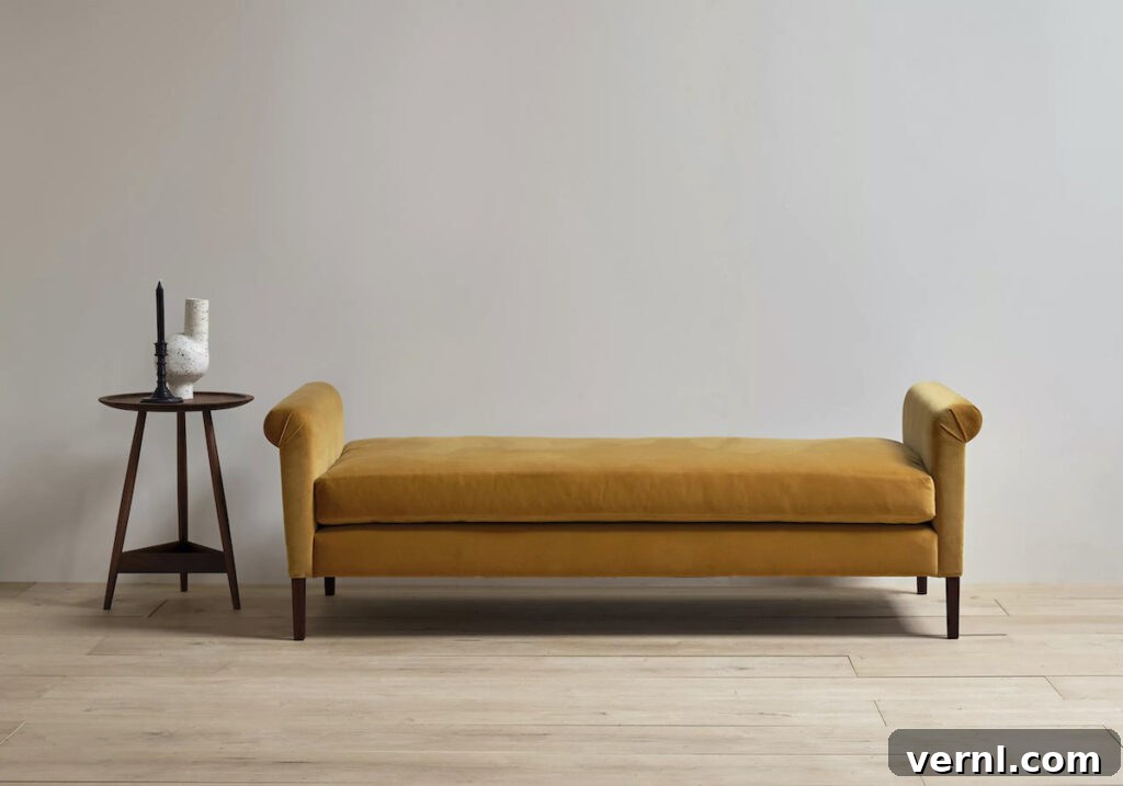 10 Stylish Daybeds to Transform Your Living Space 2 A velvet upholstered daybed